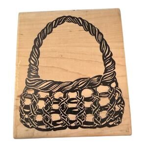 Posh Limited Large Woven Willow Basket Rubber Stamp PL-848